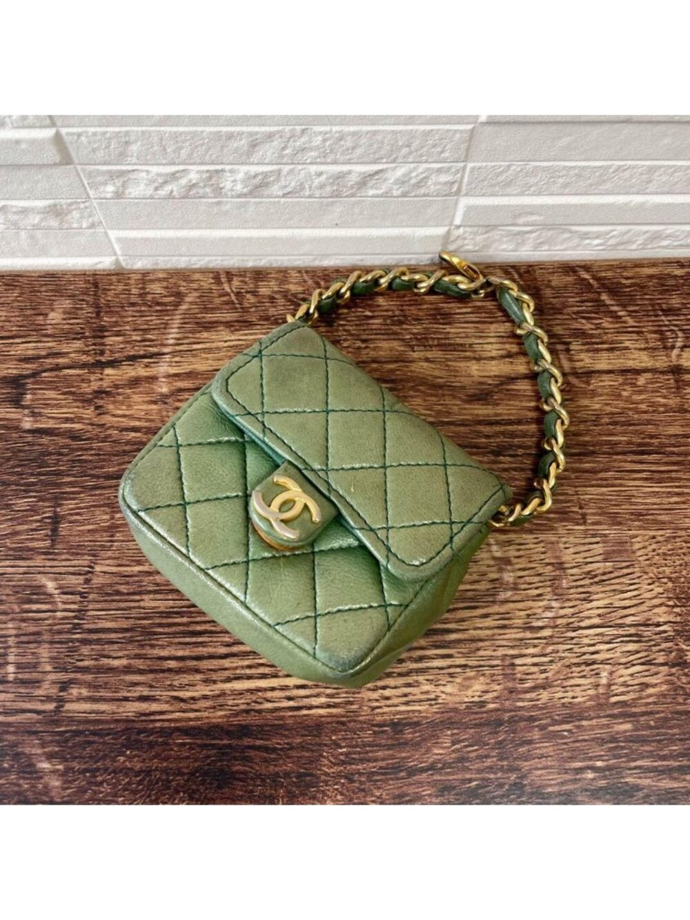 Chanel Mini Quilted Lambskin CC Logo Pouch Charm